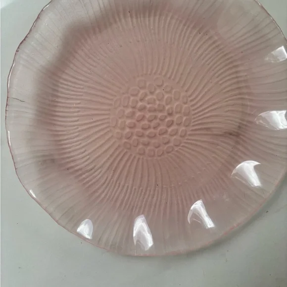 Pink vintage Laslo for Mikasa ruffled edge glass plate - Picture 8 of 8